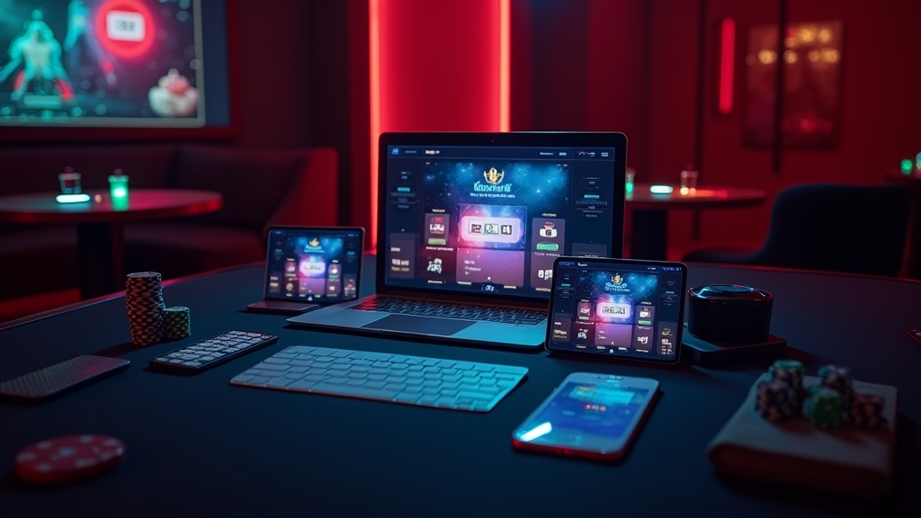 Tablets and phones showing compatible mobile download options
