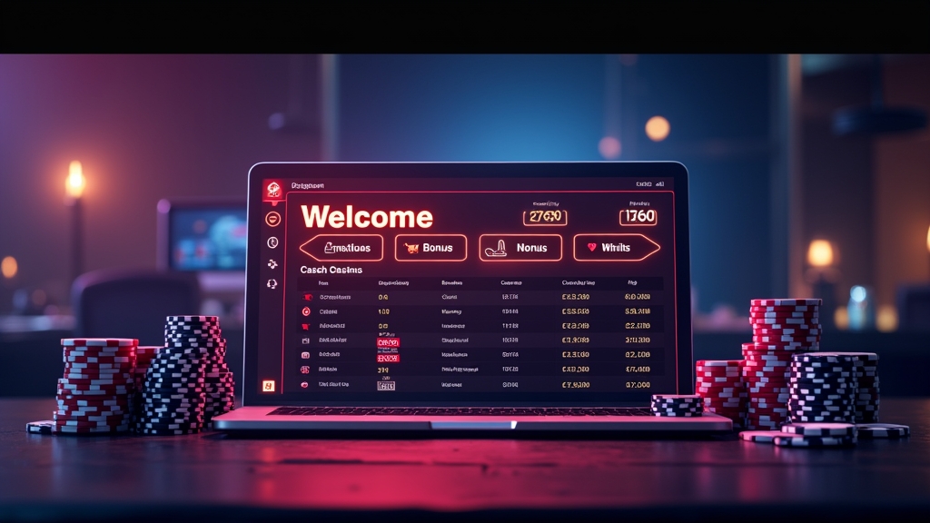 Welcome bonus screen with deposit and sign-up offer visuals